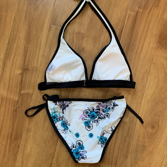 Y2K Tattoo Print Rusty Bikini 2 Piece Bathing Suit Size Medium - Picture 4 of 9